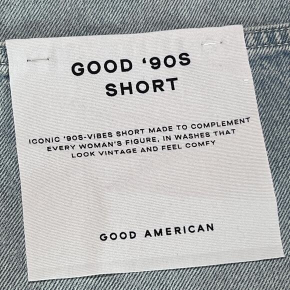 NWT Good American Good ’90s Denim Shorts Size 30 Plus High Rise Light Wash - Picture 4 of 9